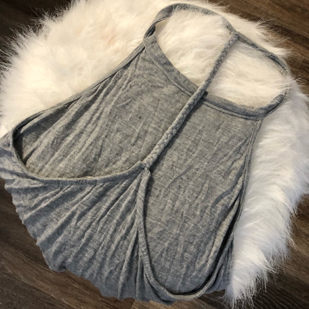 Grey braided halter top